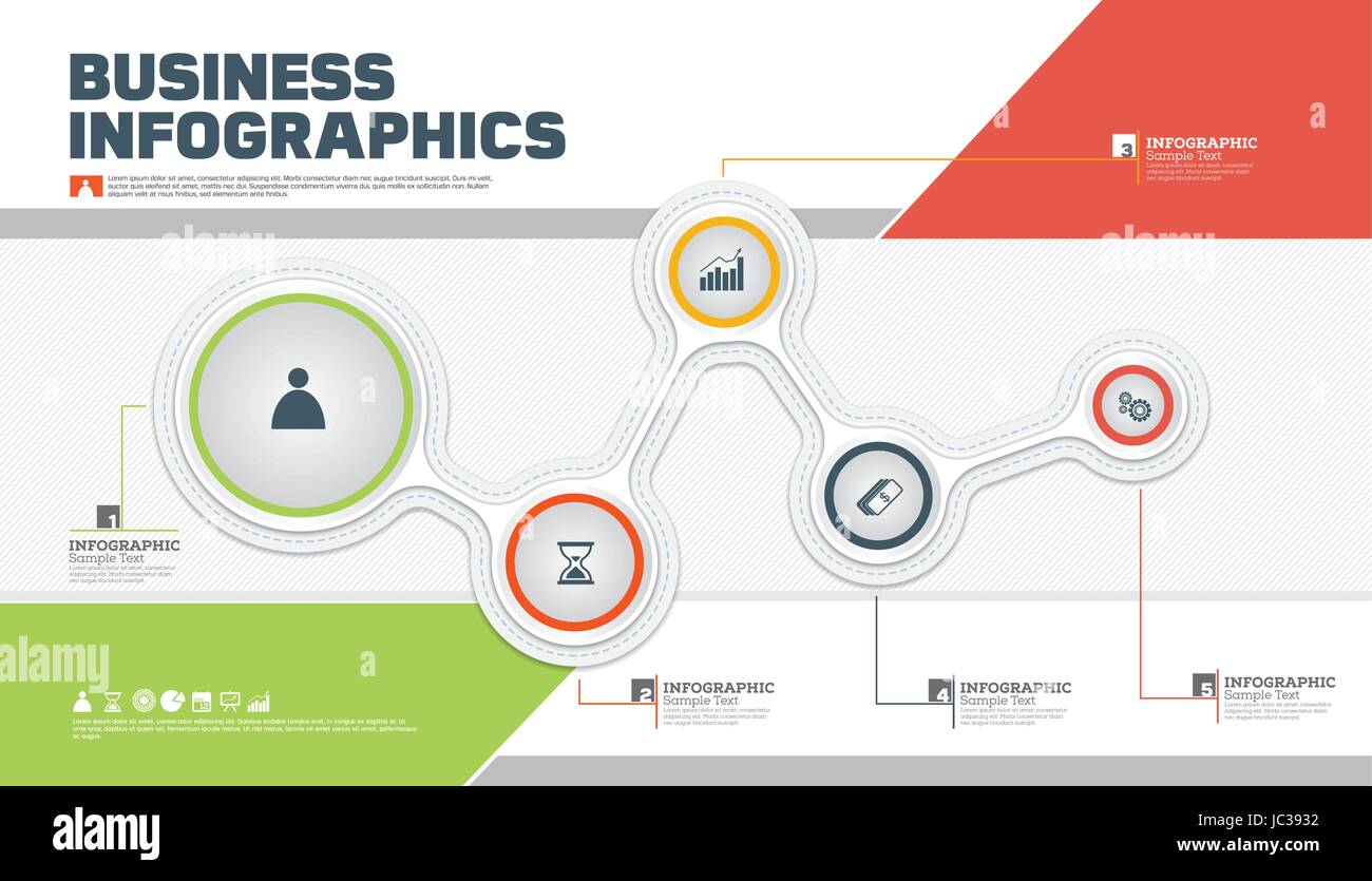 Infographic business template design with 5 steps. Vector illustrating Stock Vector