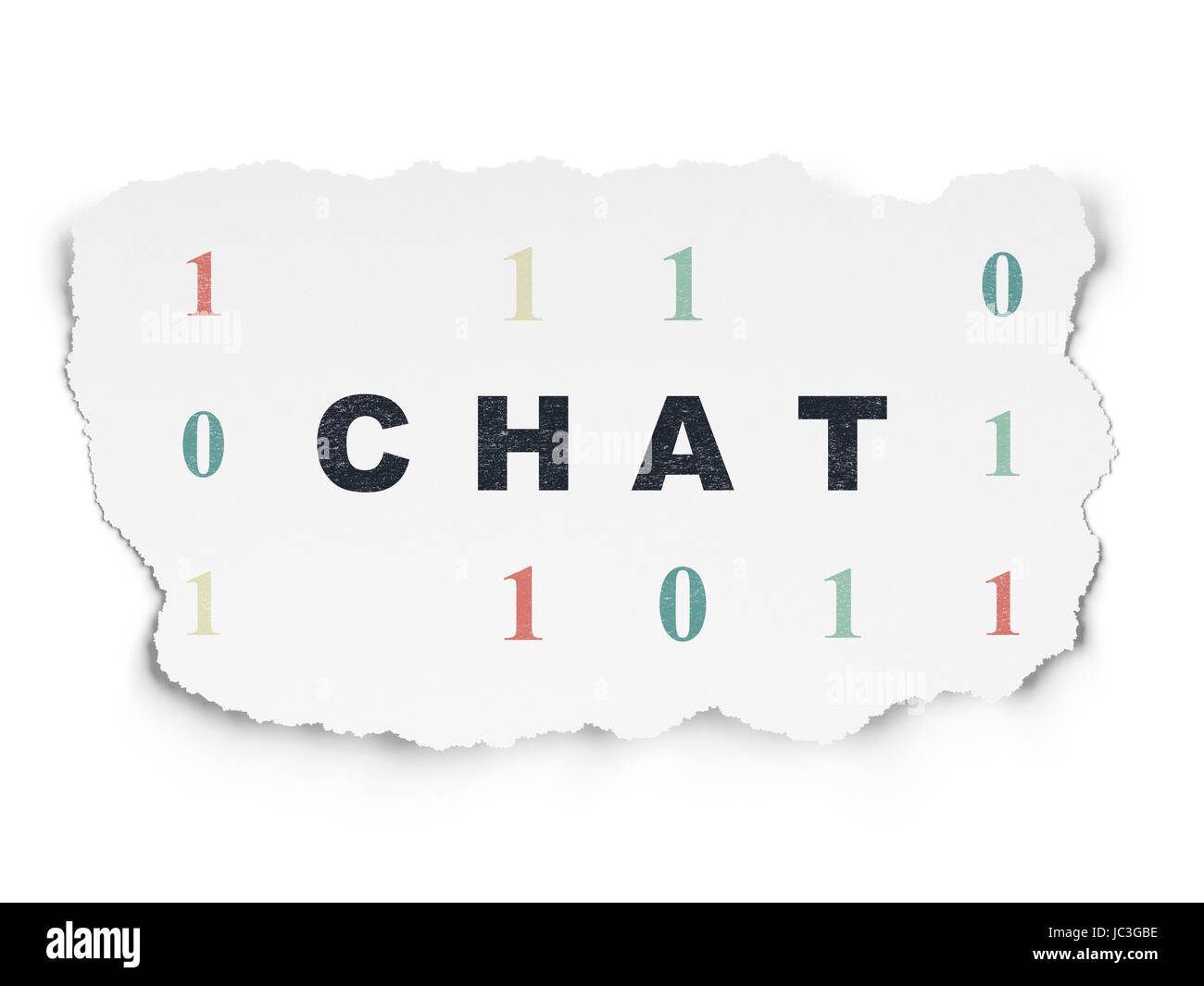 Web design concept: Chat on Torn Paper background Stock Photo