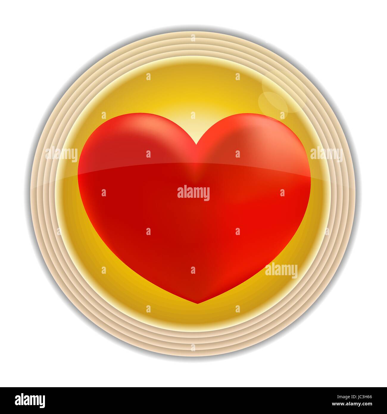 Red heart in a circle icon button design element vector image Stock ...