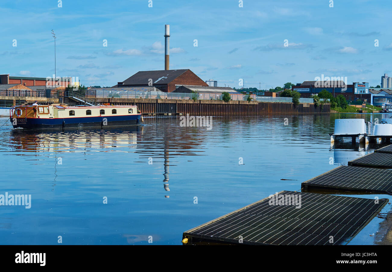 Barge on the river Trent, Nottingham, Nottinghamshire, east Midlands, England Stock Photo