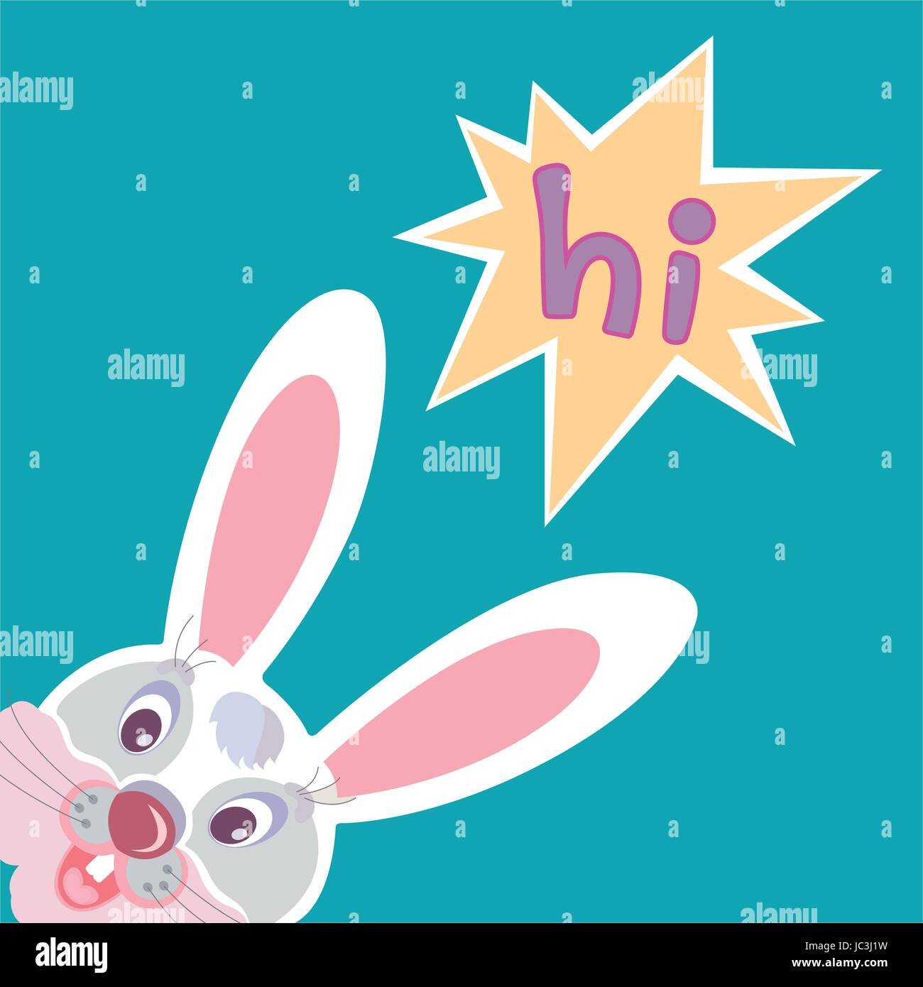 Funny smiling Bunny greeting easter card vector image Stock Vector ...