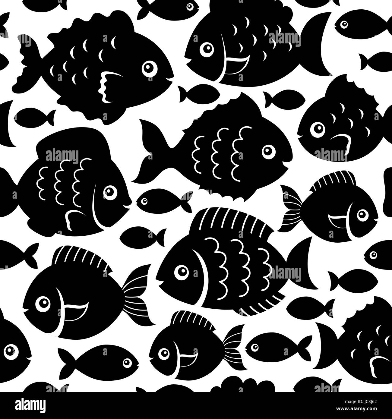 Seamless fish silhouettes theme 1 - eps10 vector illustration Stock ...