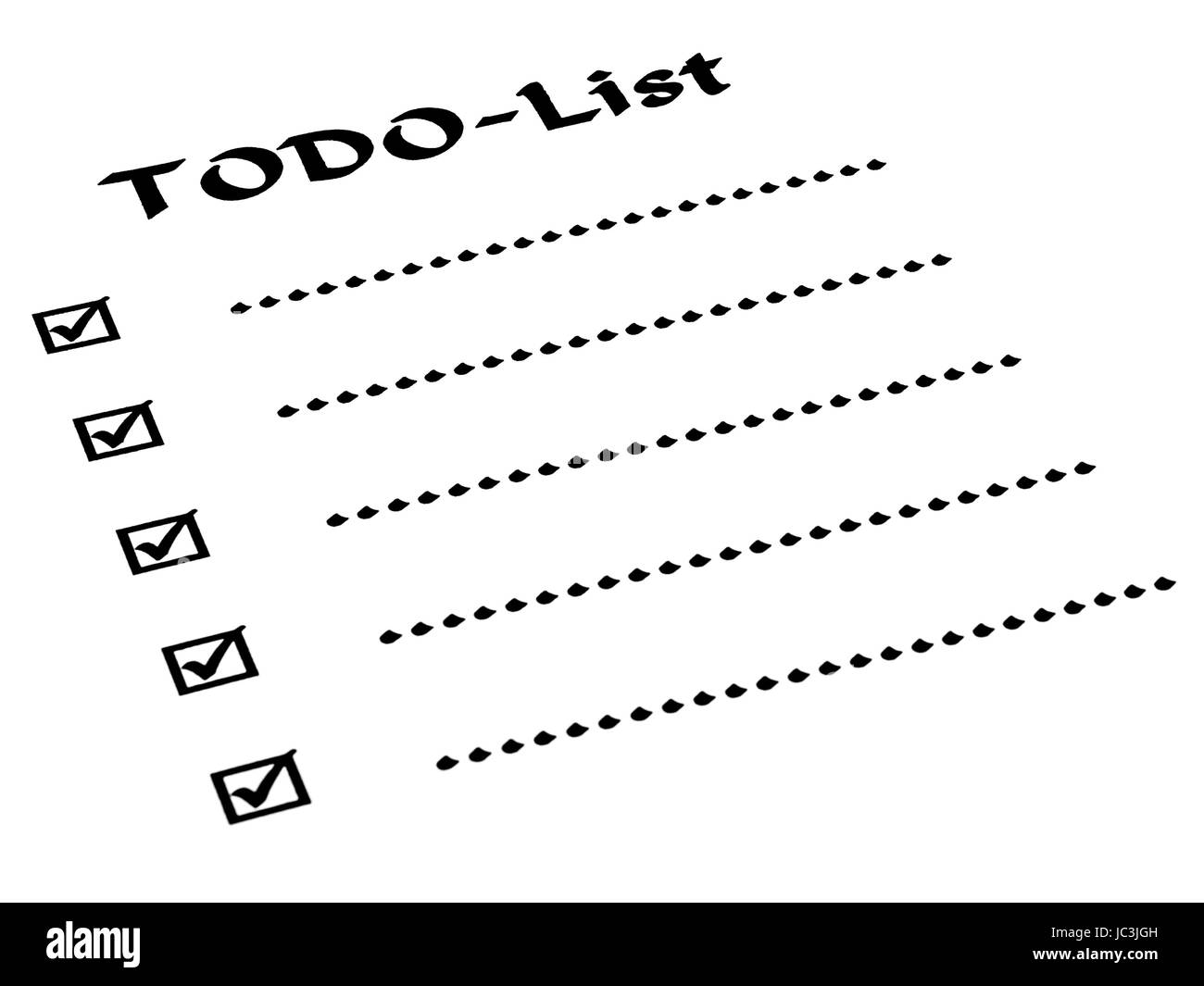 Check lists and to do lists stock photo alamy