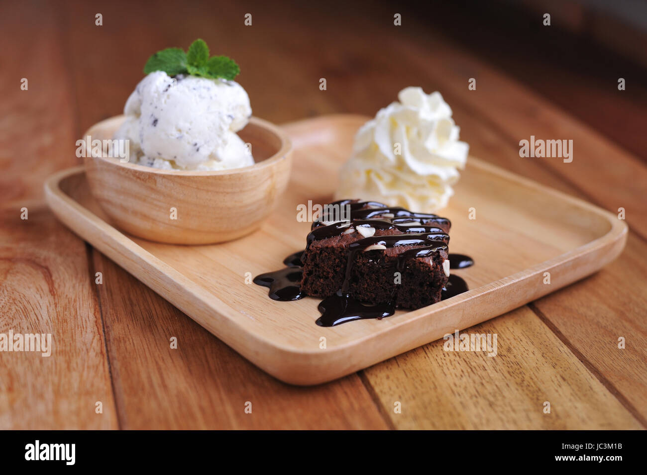 Vanilla Ice Cream with Mint in bowl Homemade Organic product Stock ...