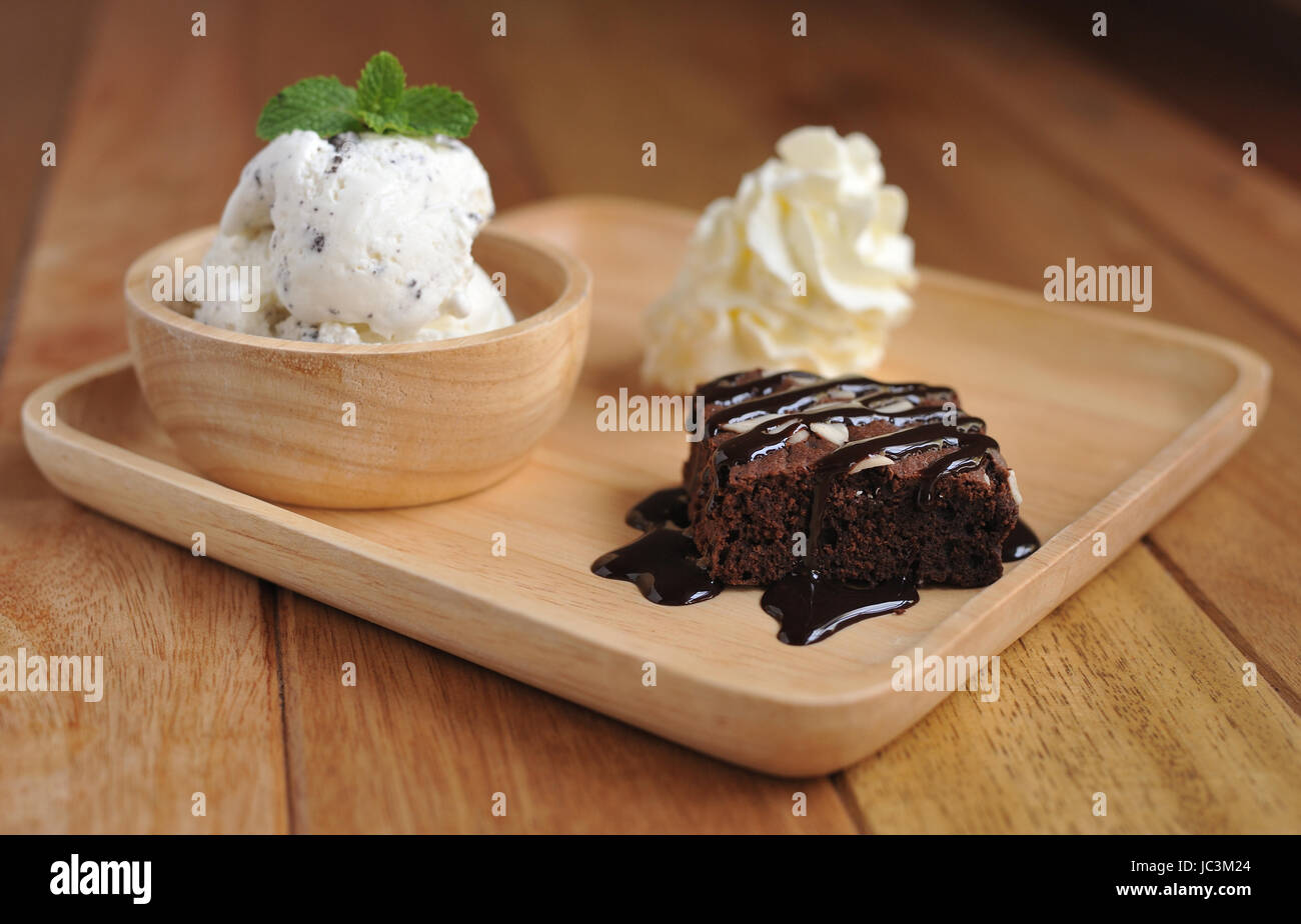 Vanilla Ice Cream with Mint in bowl Homemade Organic product Stock ...