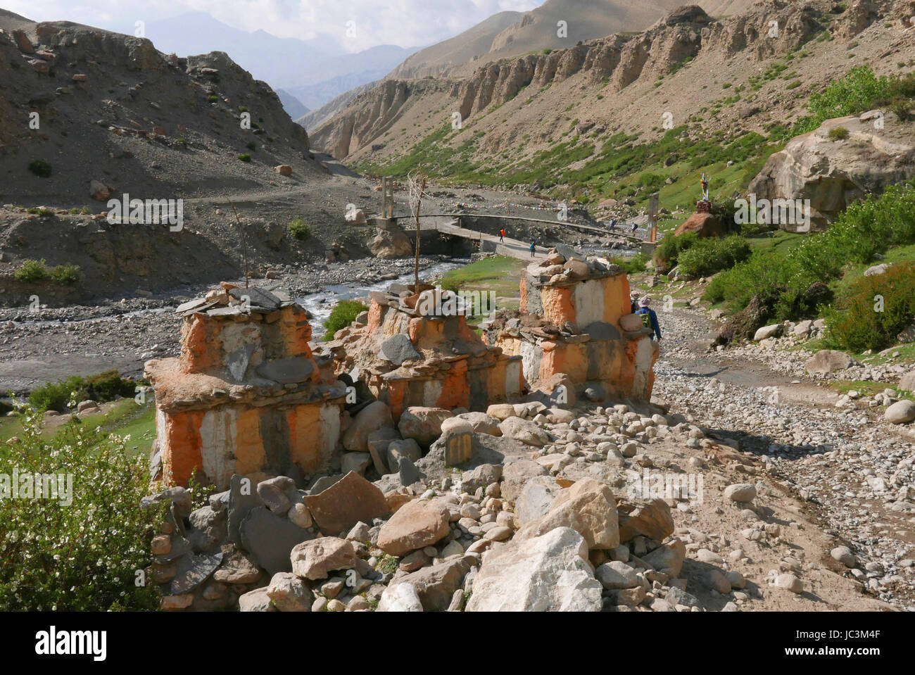 Outside Ghami are stopas for Buddist memorials these are outside Gharmi Stock Photo