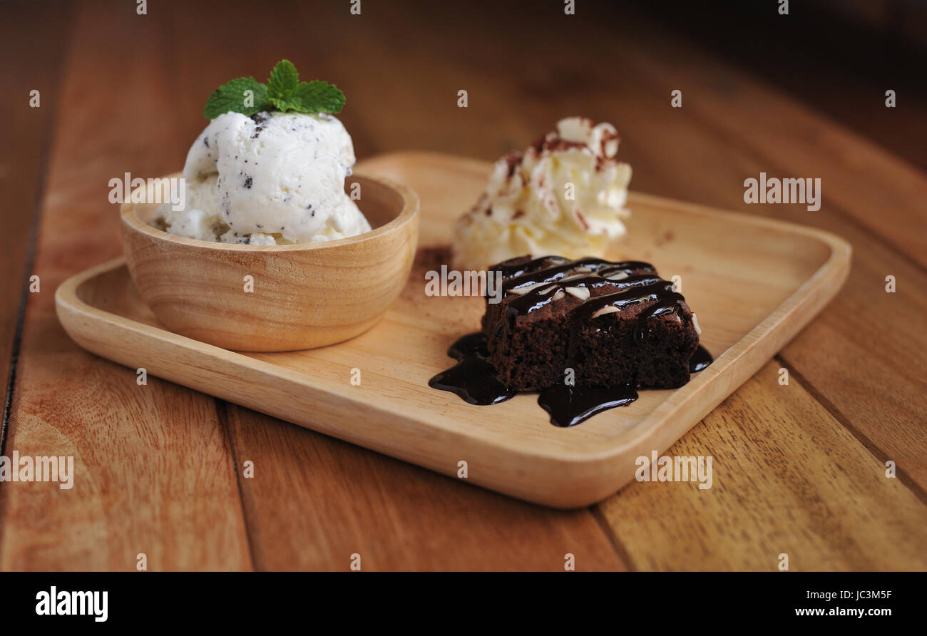 Vanilla Ice Cream with Mint in bowl Homemade Organic product Stock ...