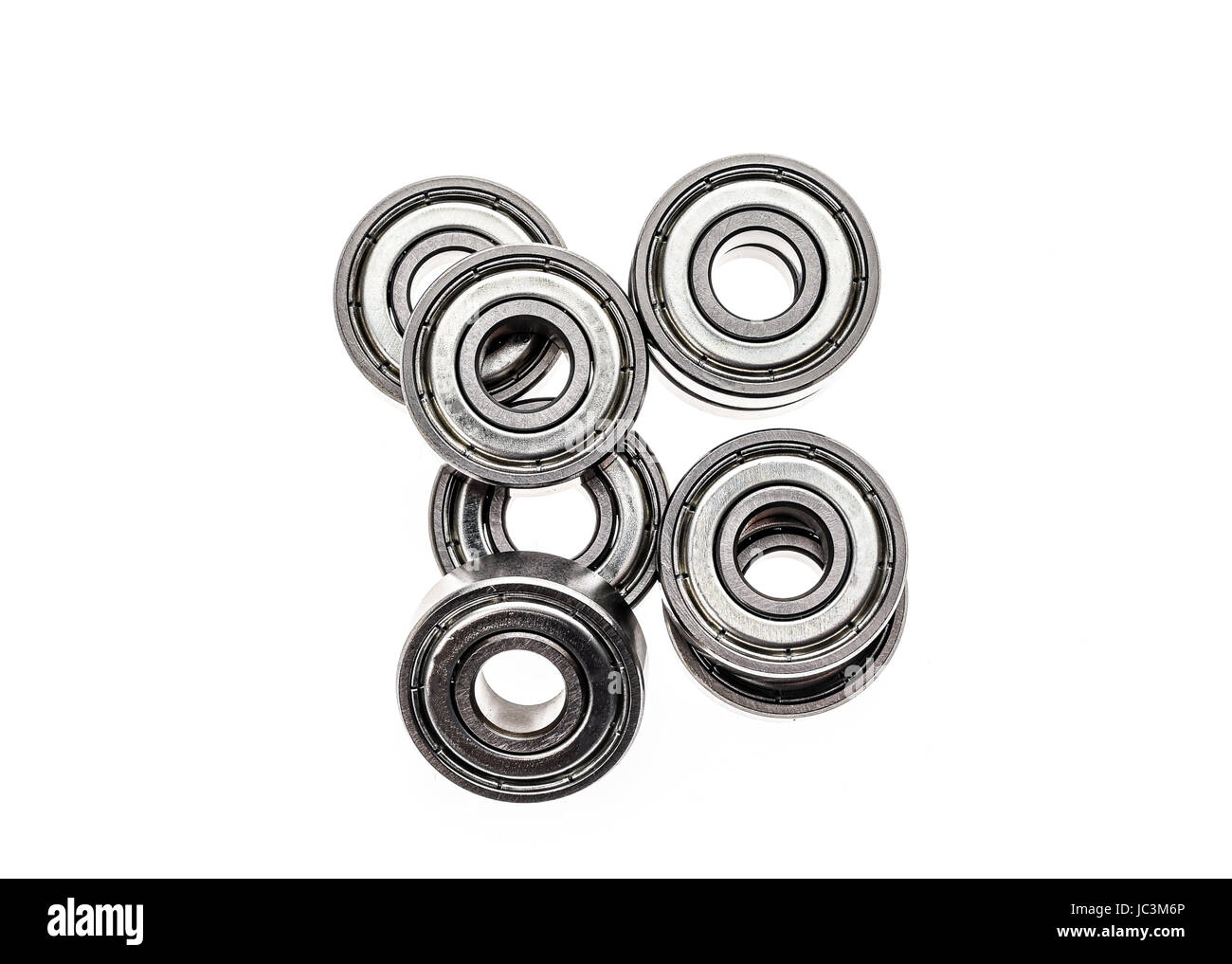 New replacement Roller Skate Bearings isolated on white background