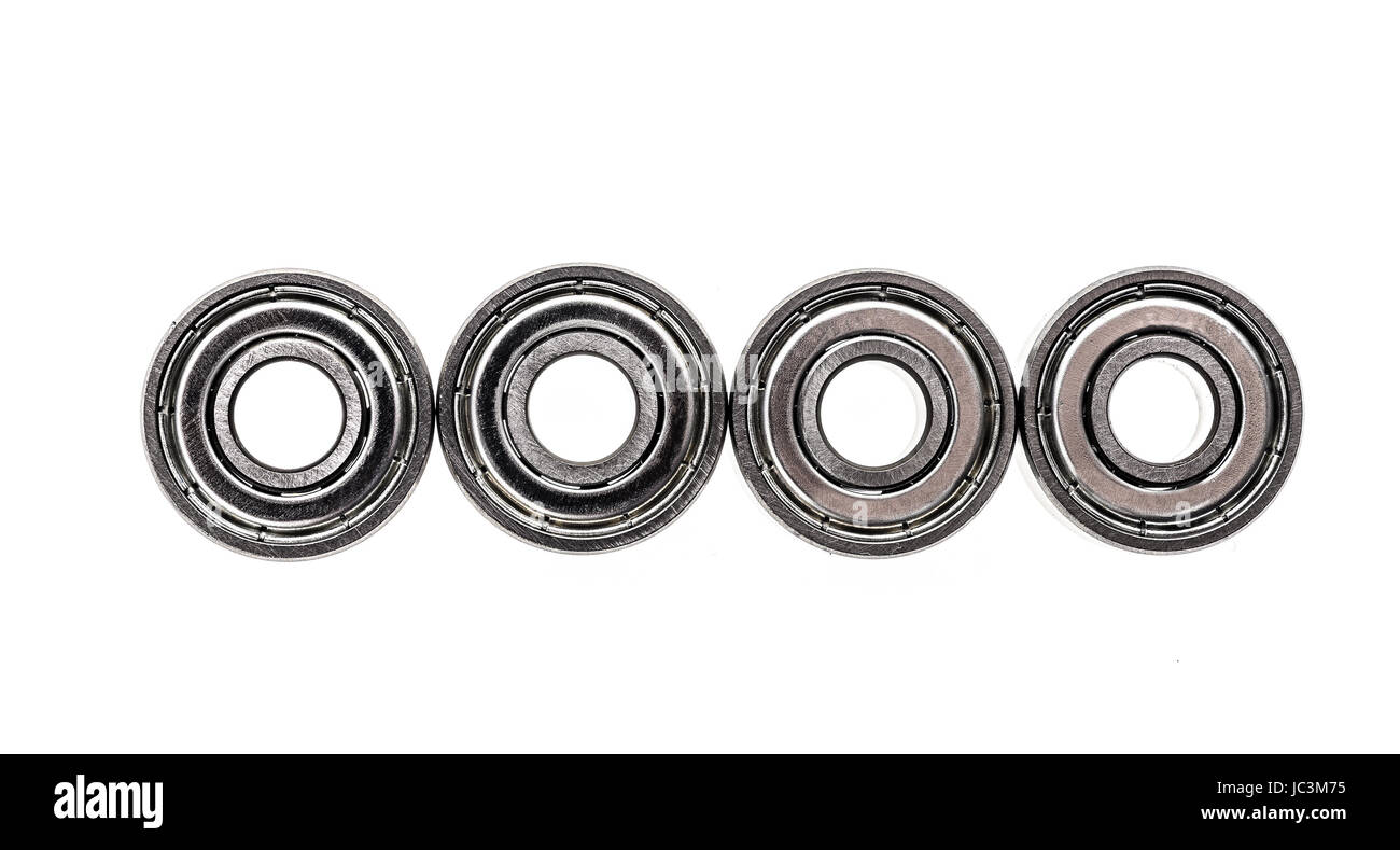 New replacement Roller Skate Bearings isolated on white background