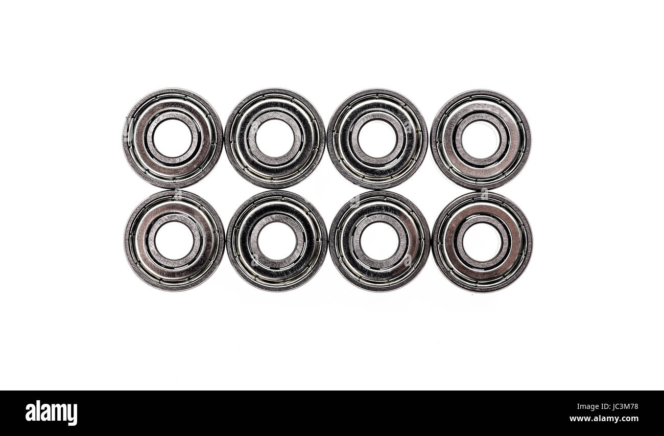 New replacement Roller Skate Bearings isolated on white background