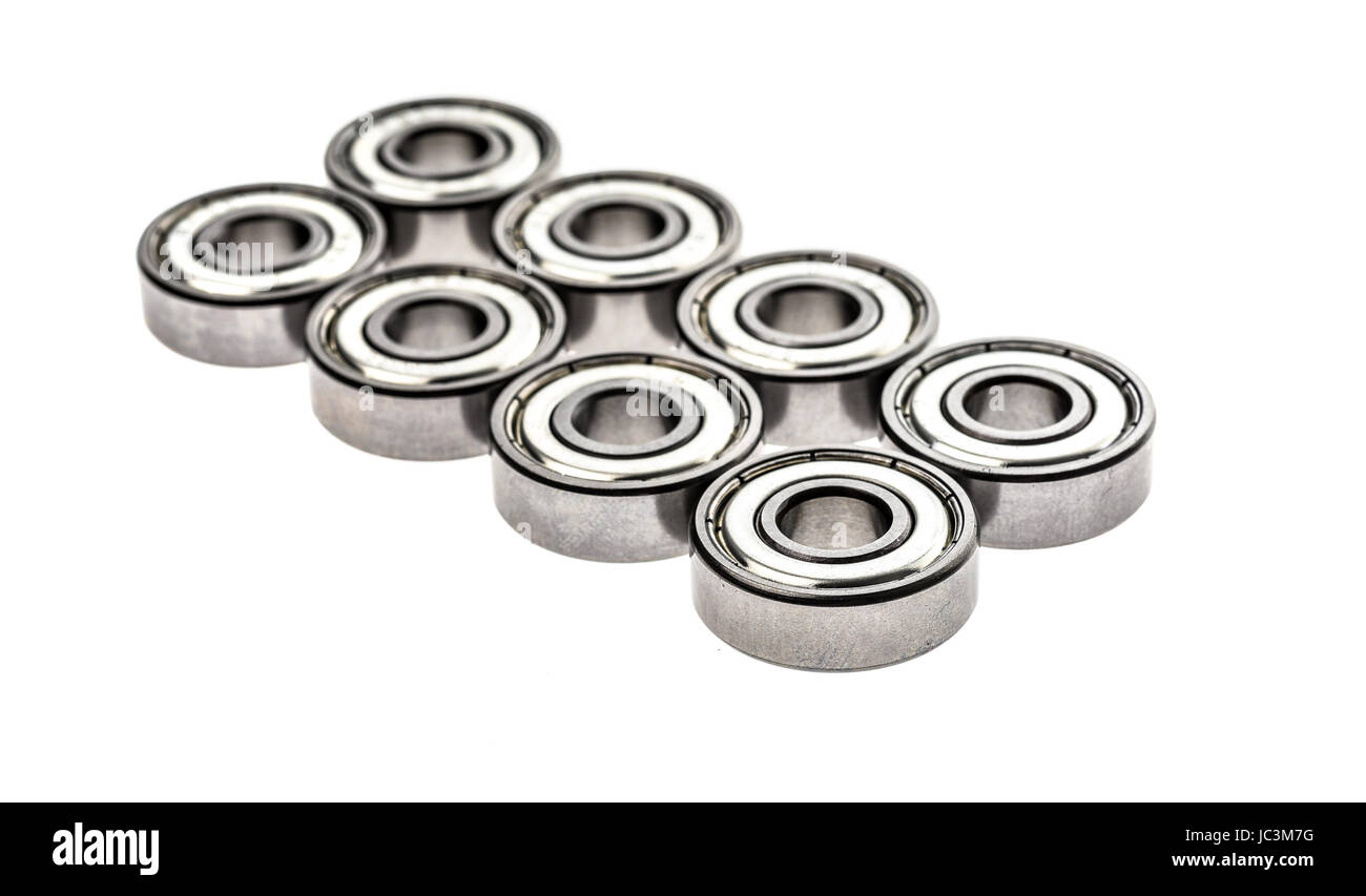 New replacement Roller Skate Bearings isolated on white background