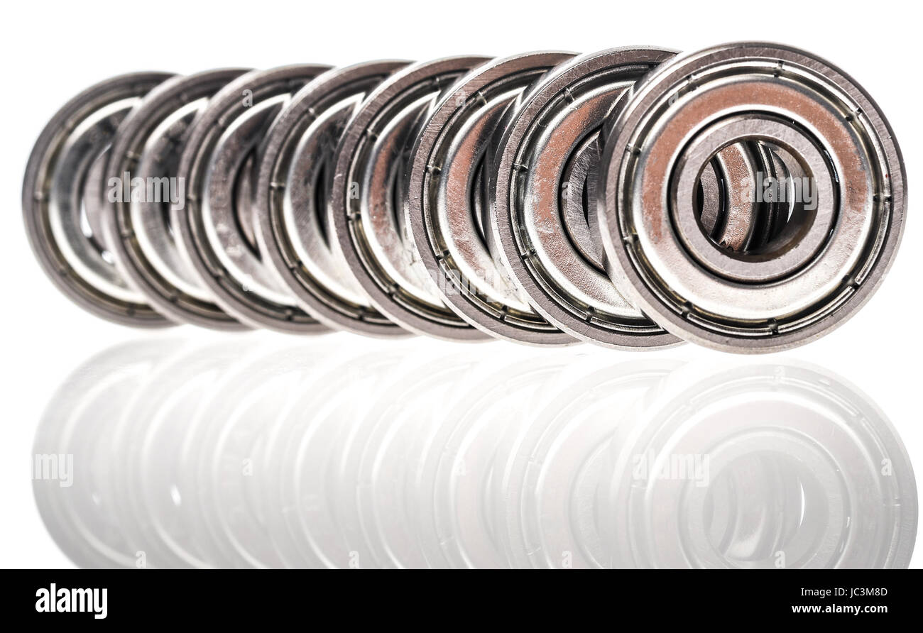 New replacement Roller Skate Bearings isolated on white background