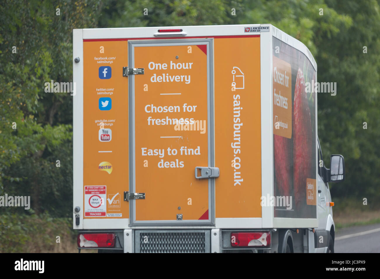 Sainsbury delivery van Stock Photo Alamy