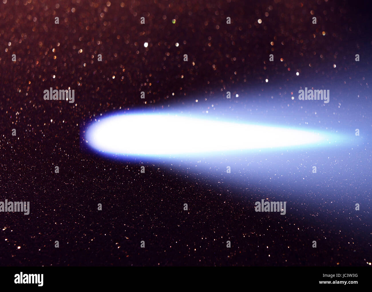 Comet Hale bopp in the night sky, A large and bright Comet. Stock Photo