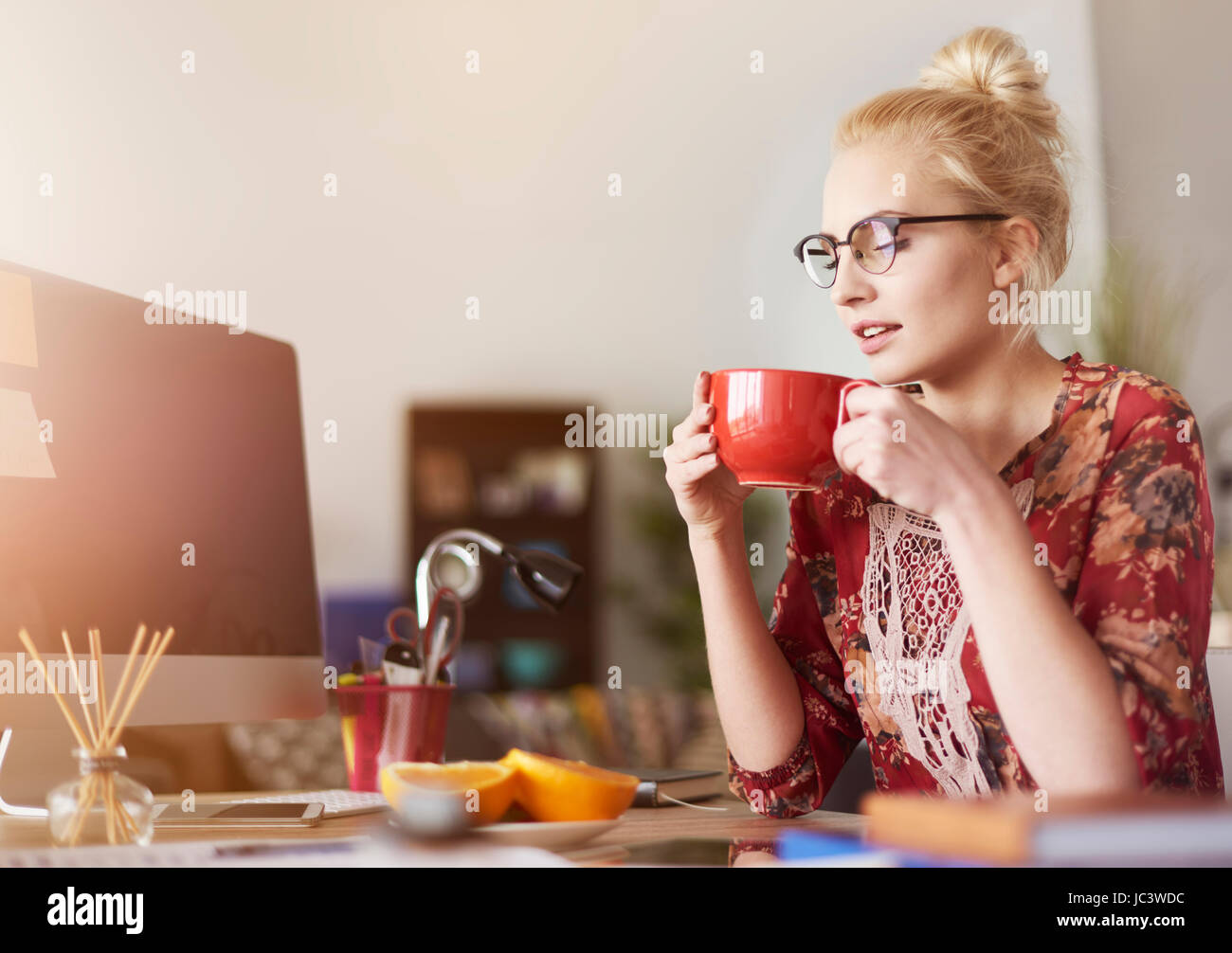 Good coffee to start a productive day Stock Photo Alamy