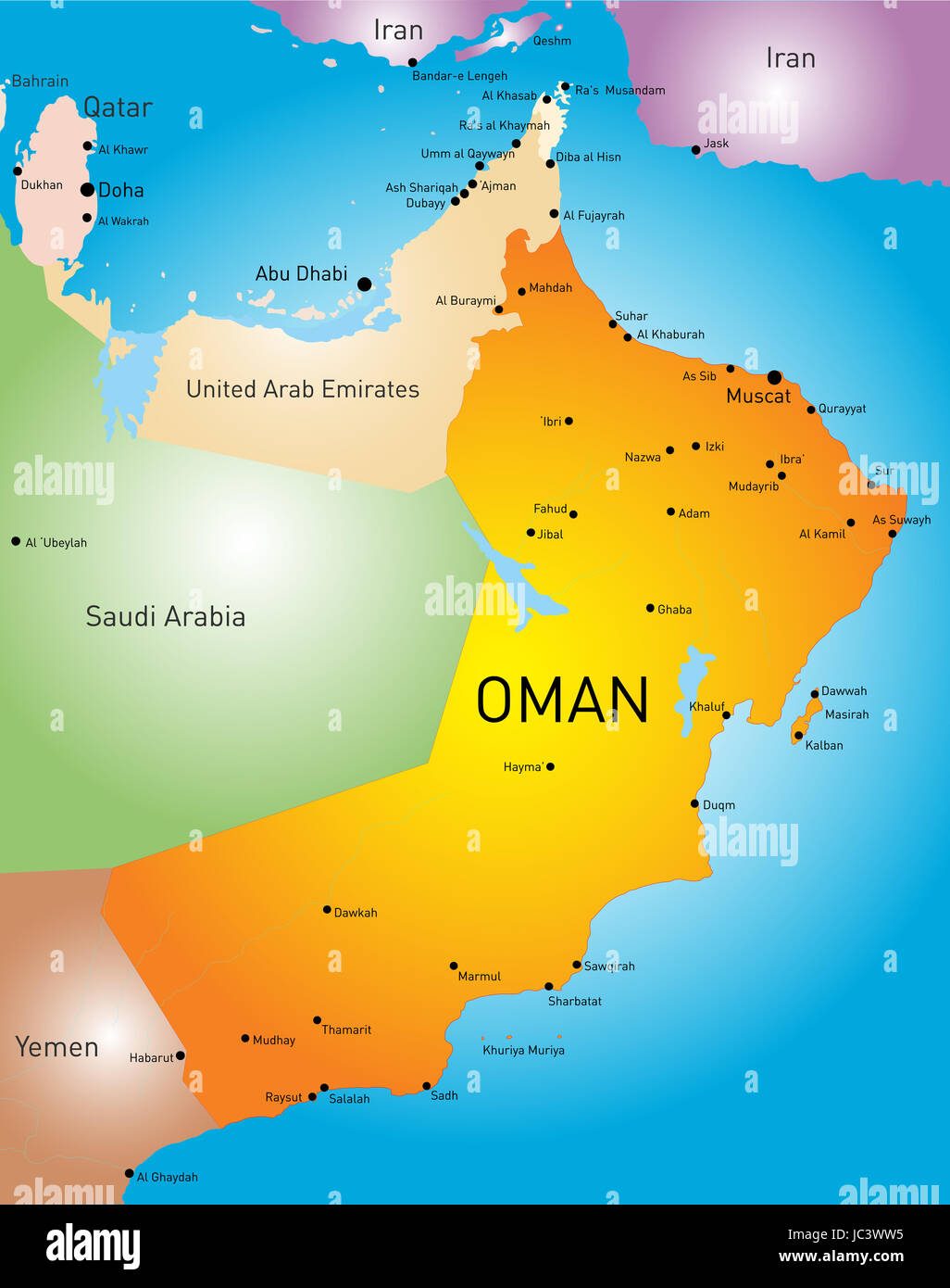 vector color map of Oman country Stock Photo Alamy