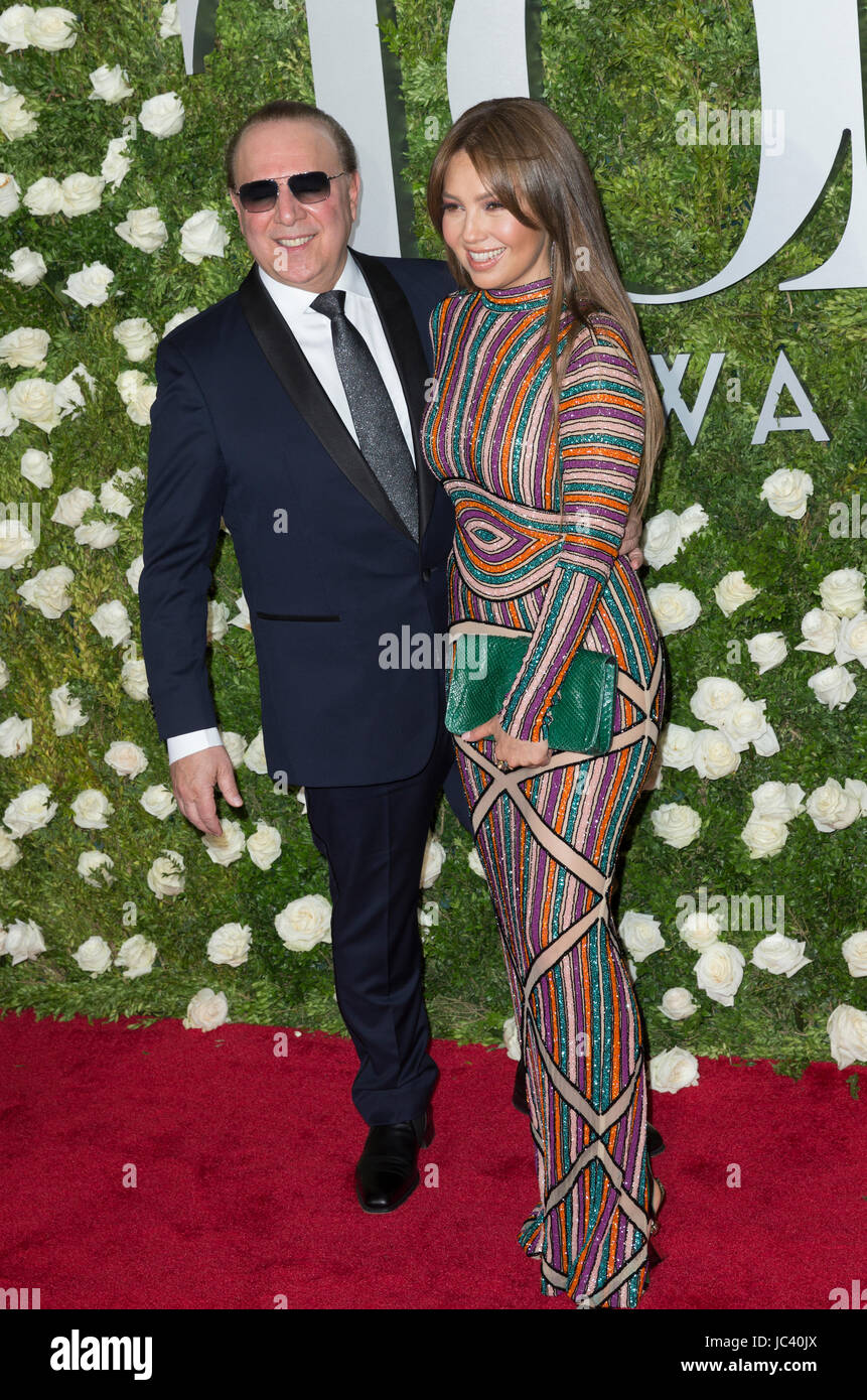 New York, NY USA - June 11, 2017: Tommy Mottola and singer Thalia attend Tony awards 2017 at Radio City Music Hall Stock Photo