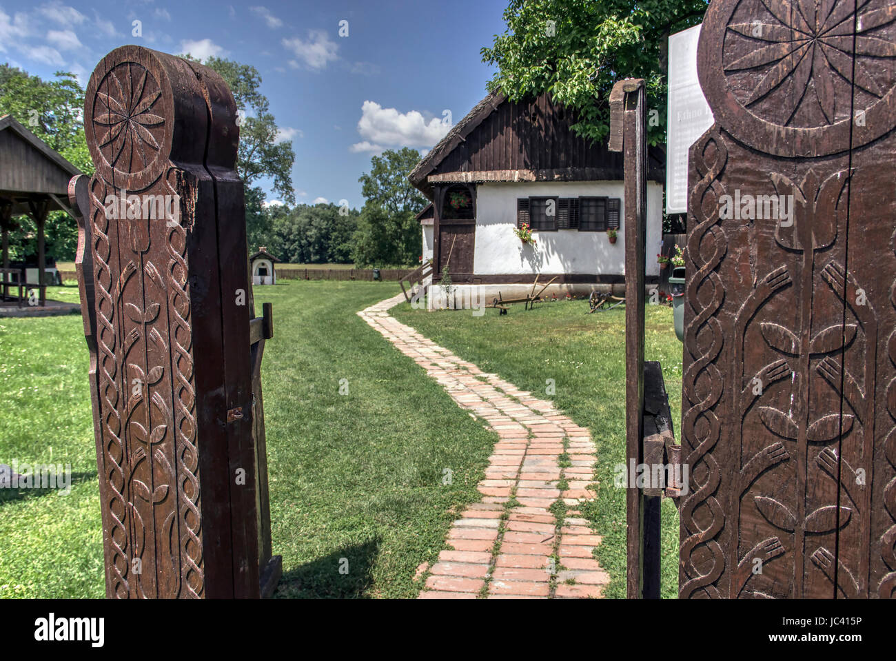Countryside, Serbia - The gate of the traditional village house yard Stock Photo