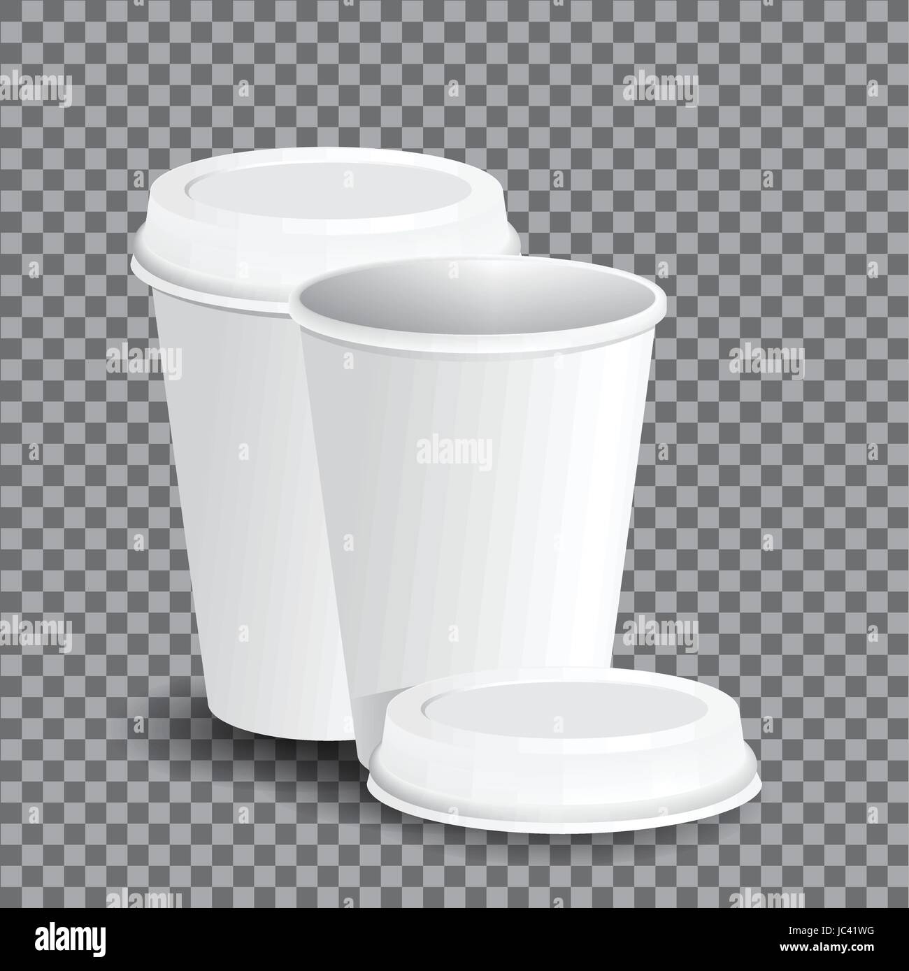 Coffee Cup Isolated on Transparency Grid Background. Photorealistic ...