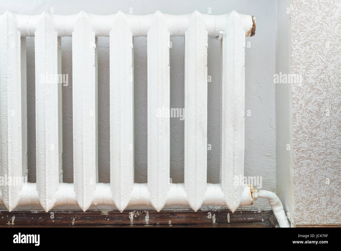 Iron Radiator Water white painted iron radiator of water heating in home Stock Photo - Alamy
