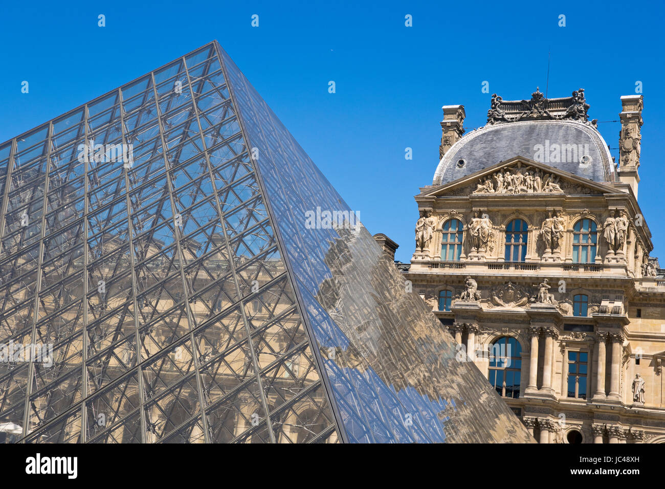 Pyramide du Louvre, Paris, France Stock Photo