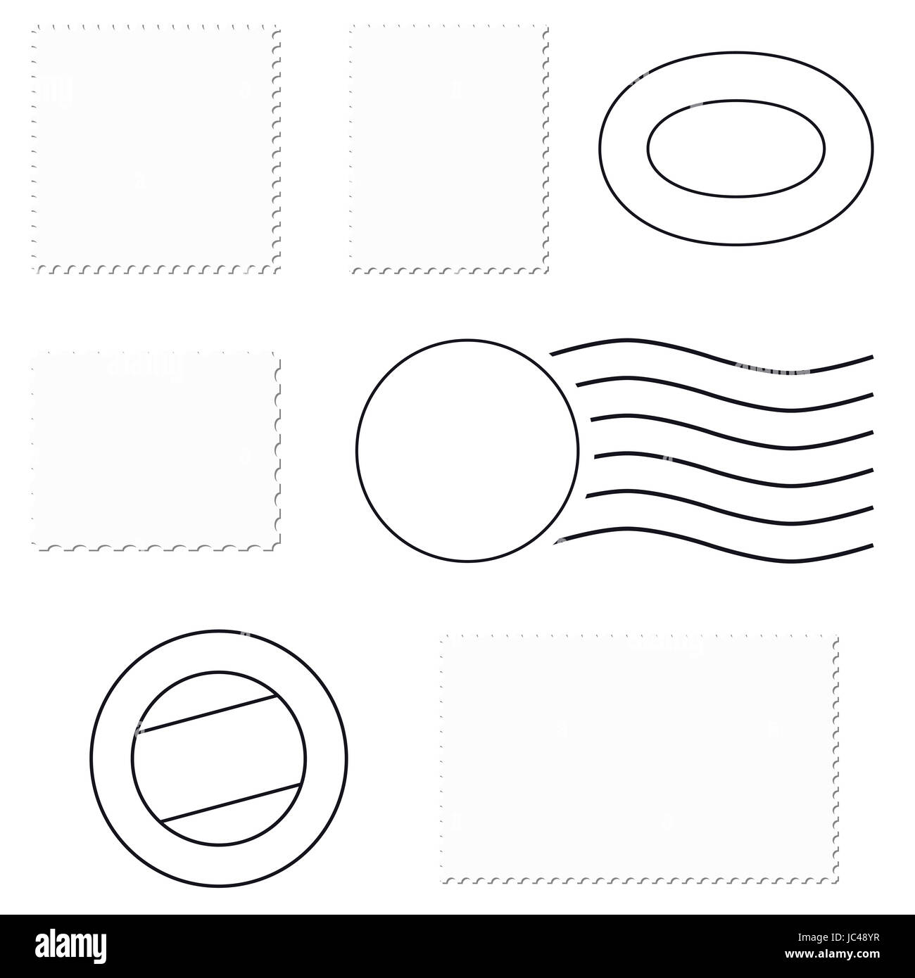 different stamps + postmark Stock Photo Alamy
