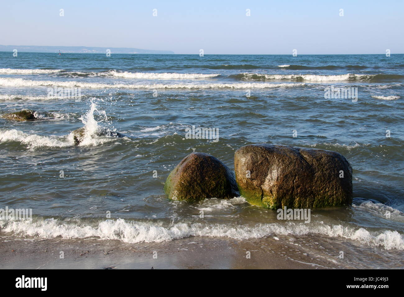 stones on the beach island of ruegen Stock Photo
