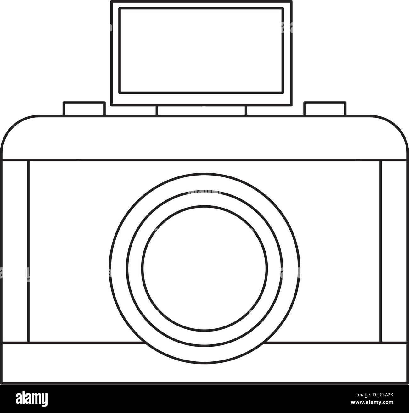 analog camera with flash light photo equipment Stock Vector Image & Art