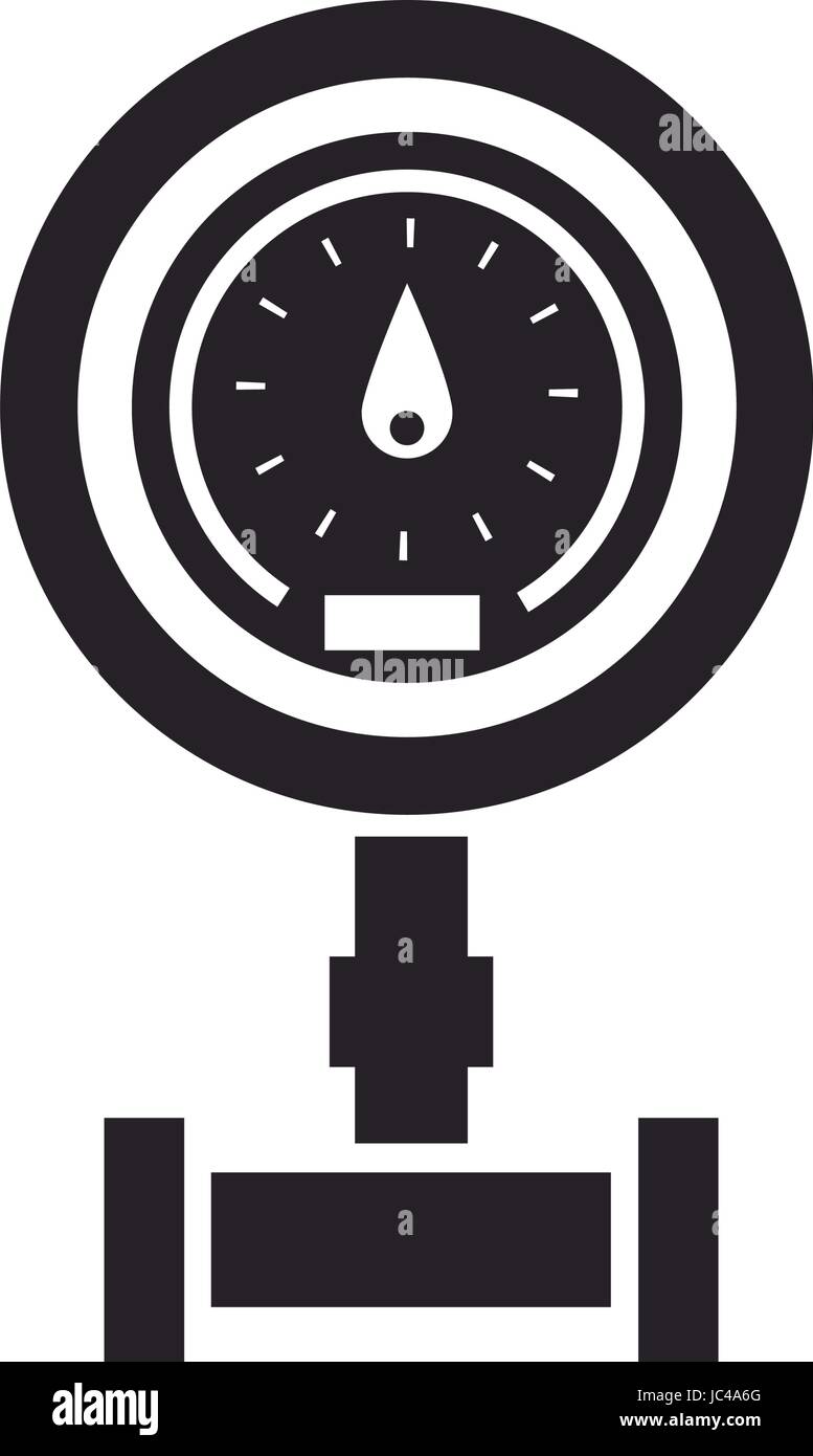 Sanitary equipment. Water meter with pipeline. Vector illustration on