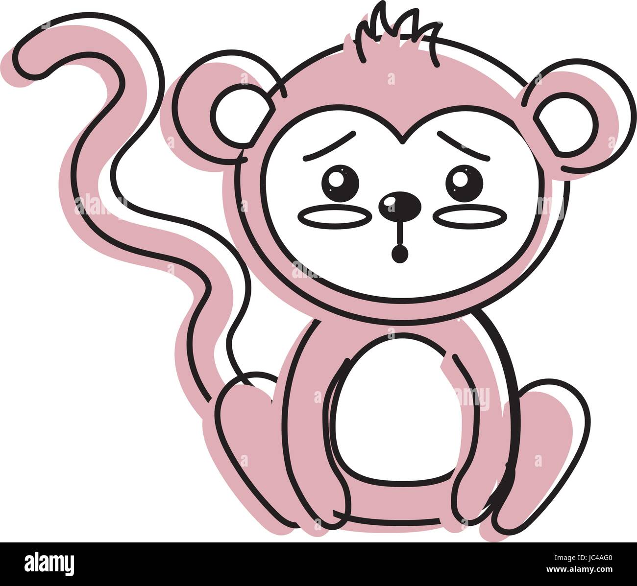 cute monkey wild animal with face expression Stock Vector Image & Art ...