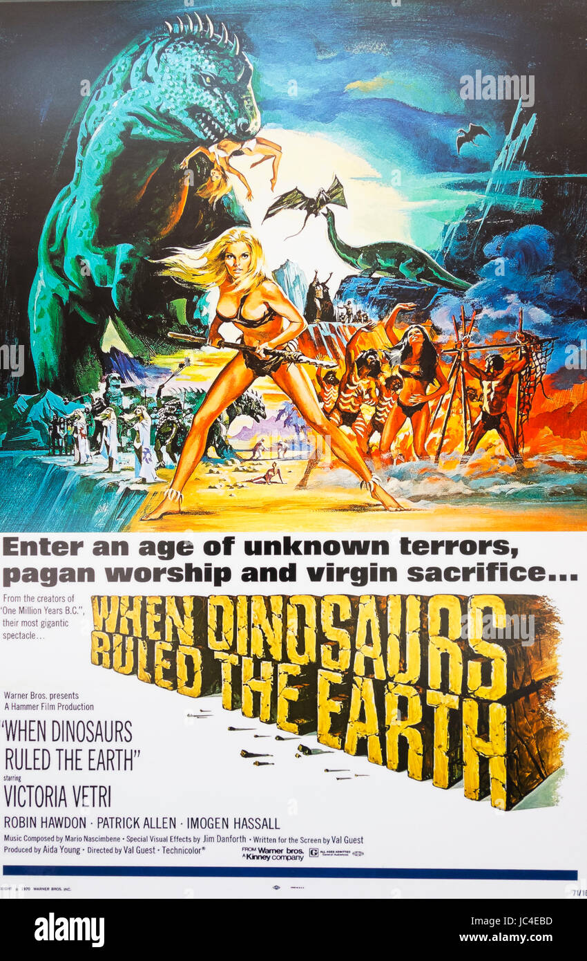 When Dinosaurs ruled the Earth film poster Stock Photo