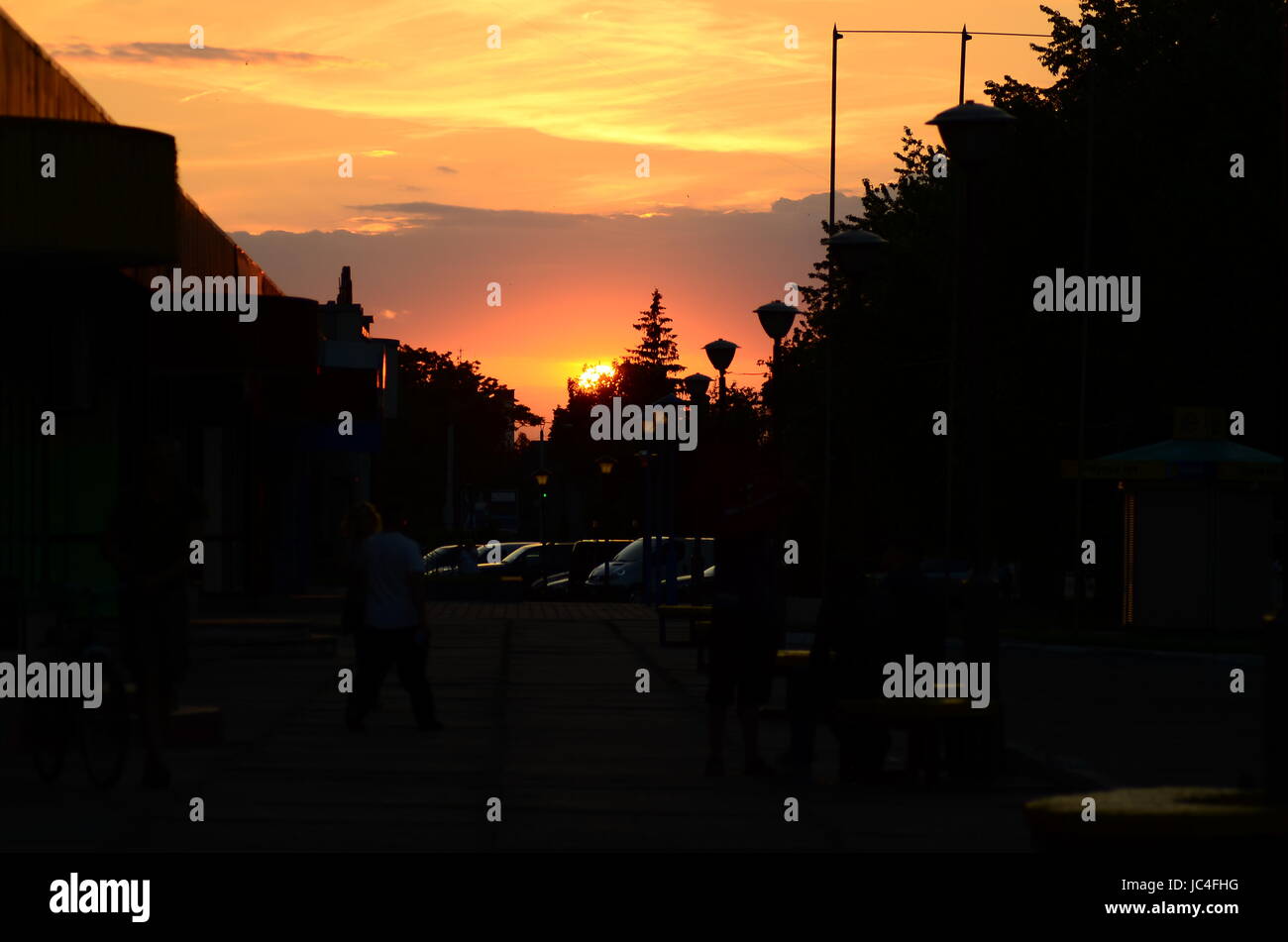 Fiery orange sunset sky. Beautiful sky Stock Photo - Alamy