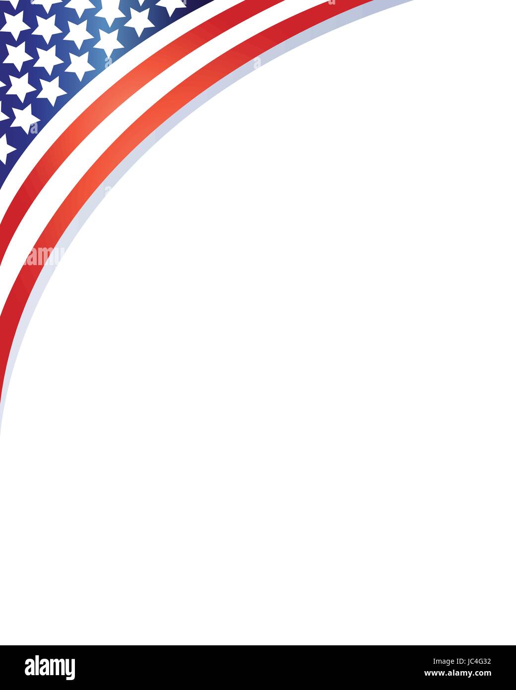 American flag corner frame with blank space for your text. Stock Vector