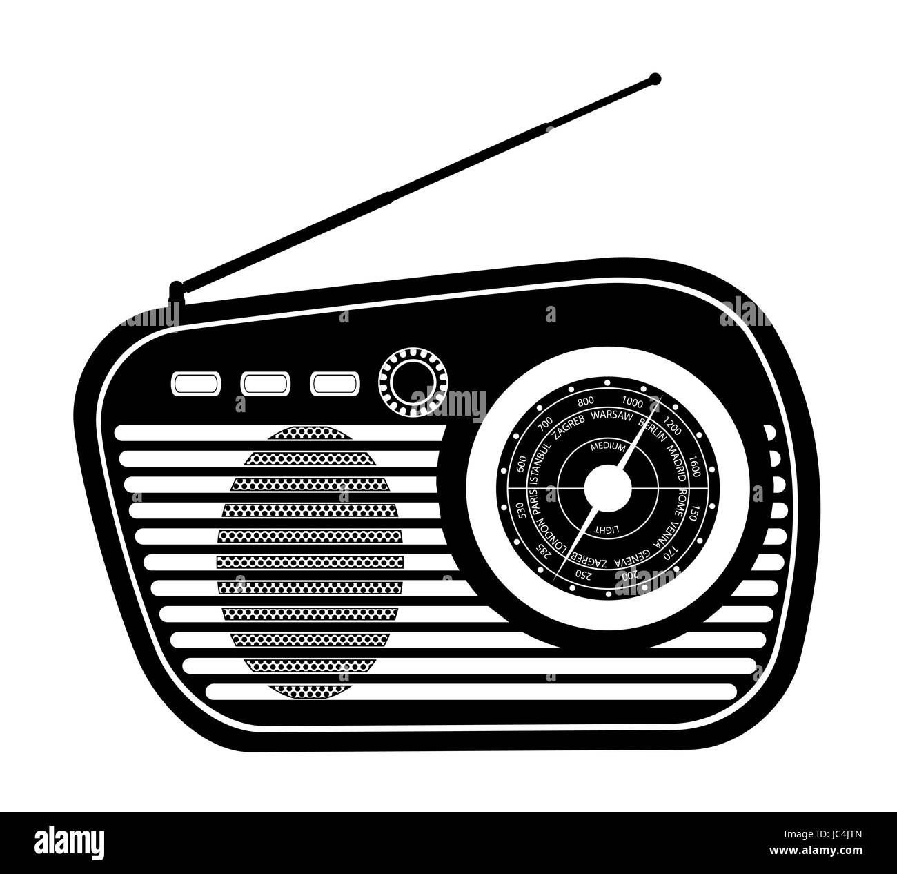 radio old retro vintage icon stock vector illustration black outline ...