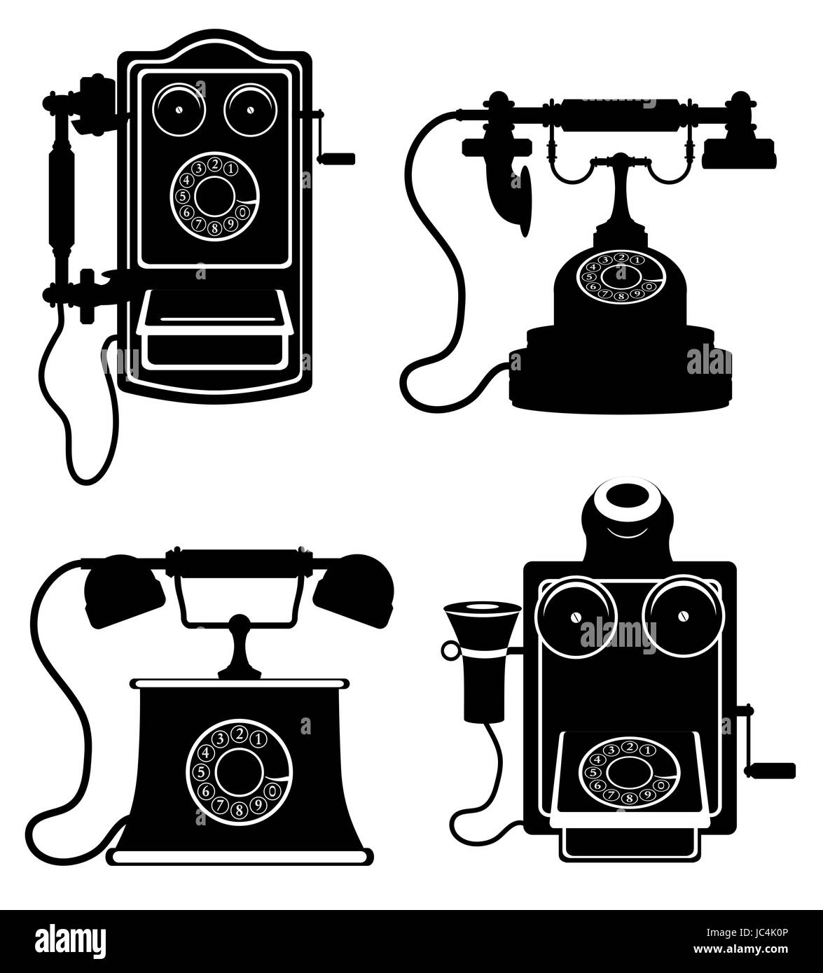 phone old retro vintage icon stock vector illustration black outline ...