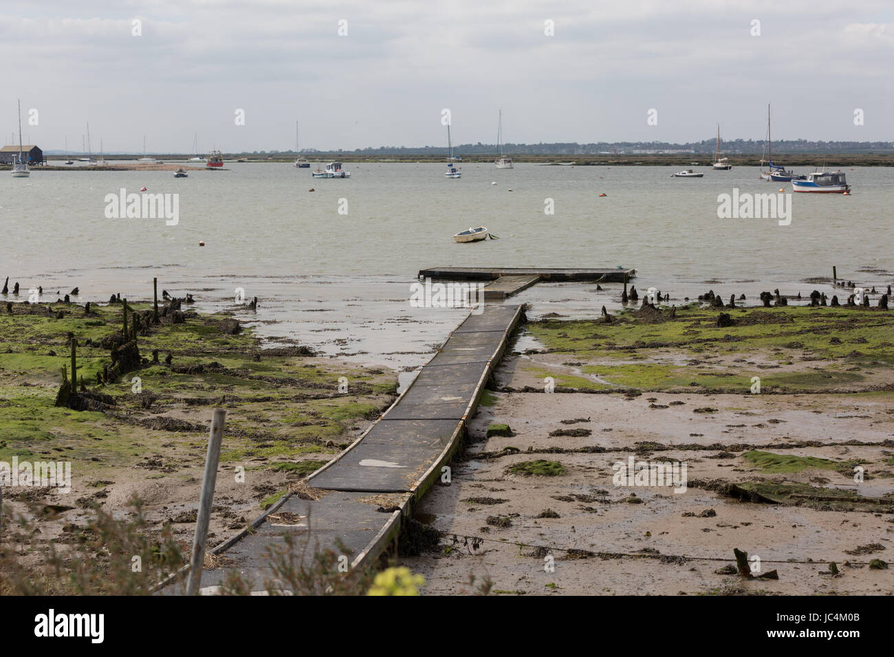 West Mersea boardwalk Stock Photo Alamy