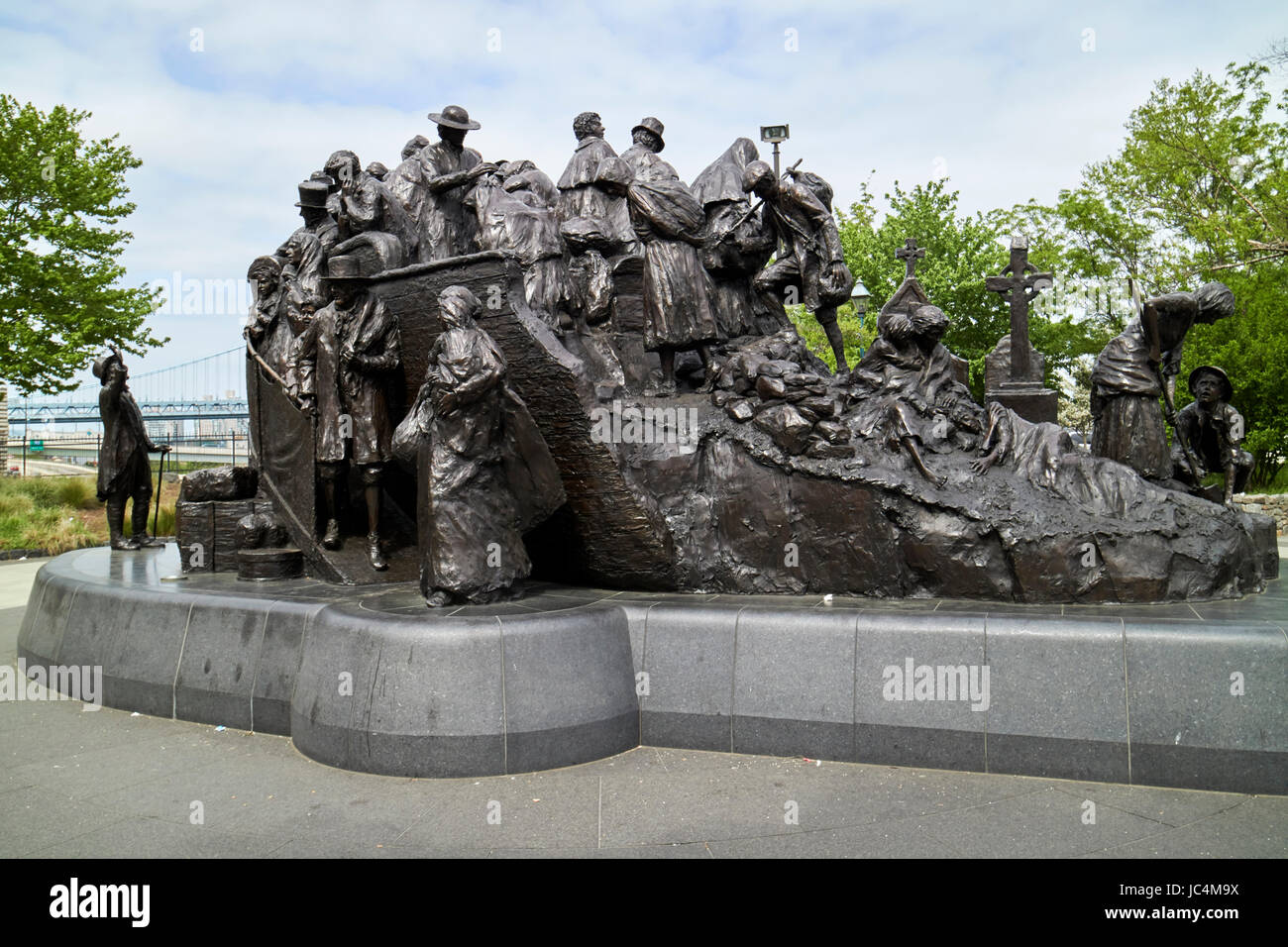 irish immigration memorial Philadelphia USA Stock Photo