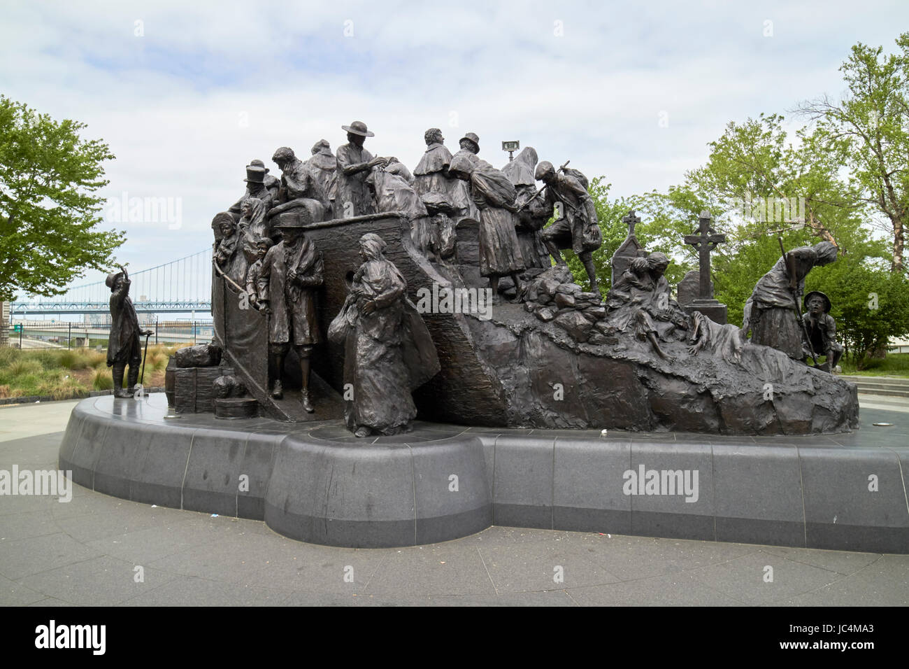 irish immigration memorial Philadelphia USA Stock Photo