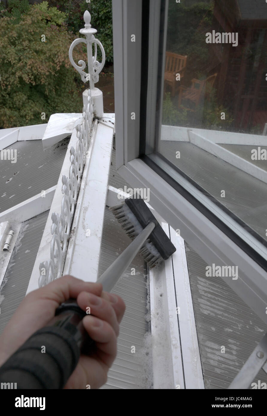 window cleaning Stock Photo