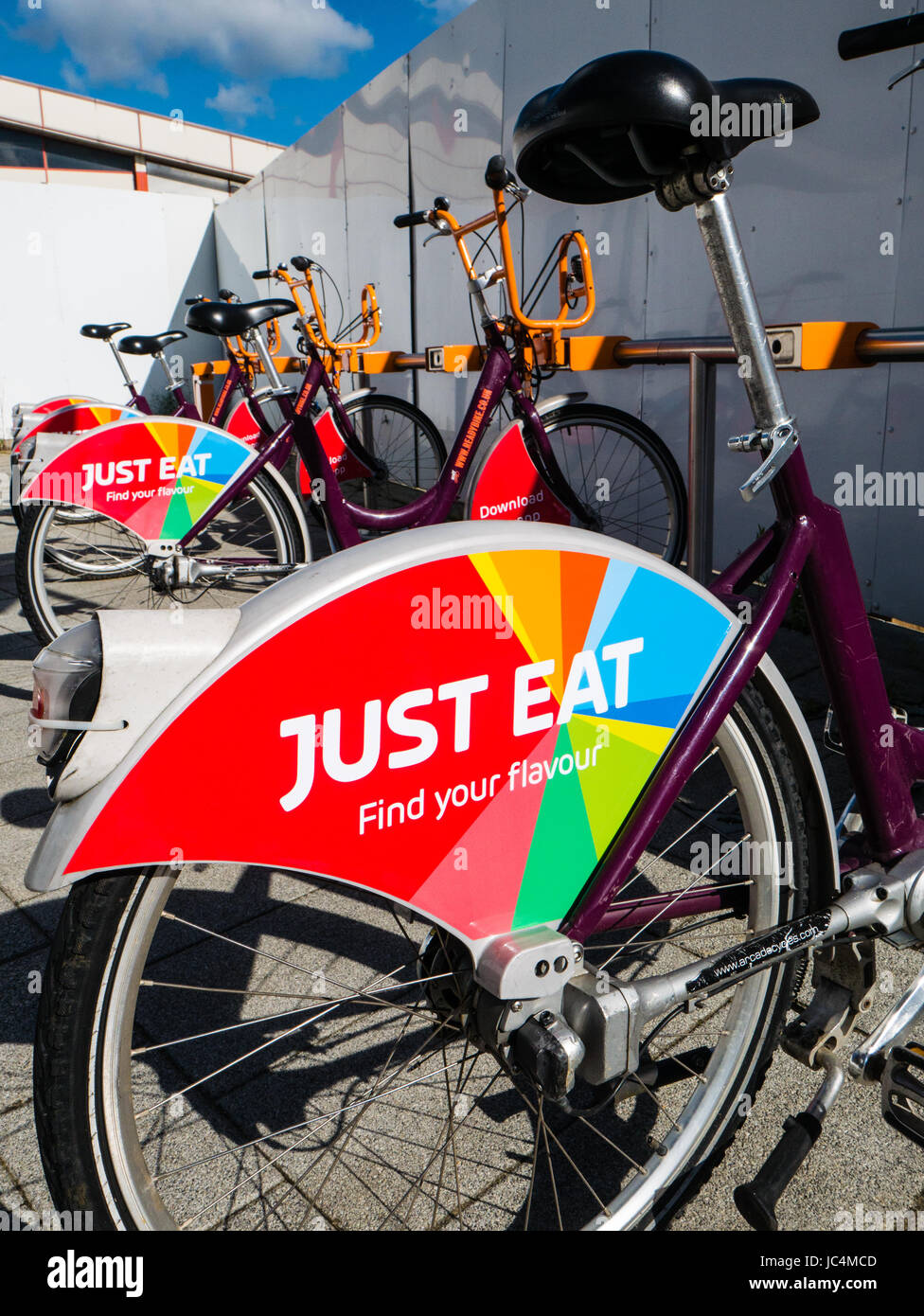 Advertising a take away food app, on ready bike, Bicycle hire scheme