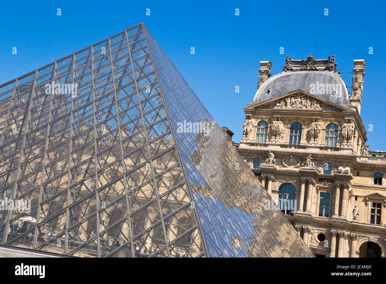 Pyramide du Louvre, Paris, France Stock Photo