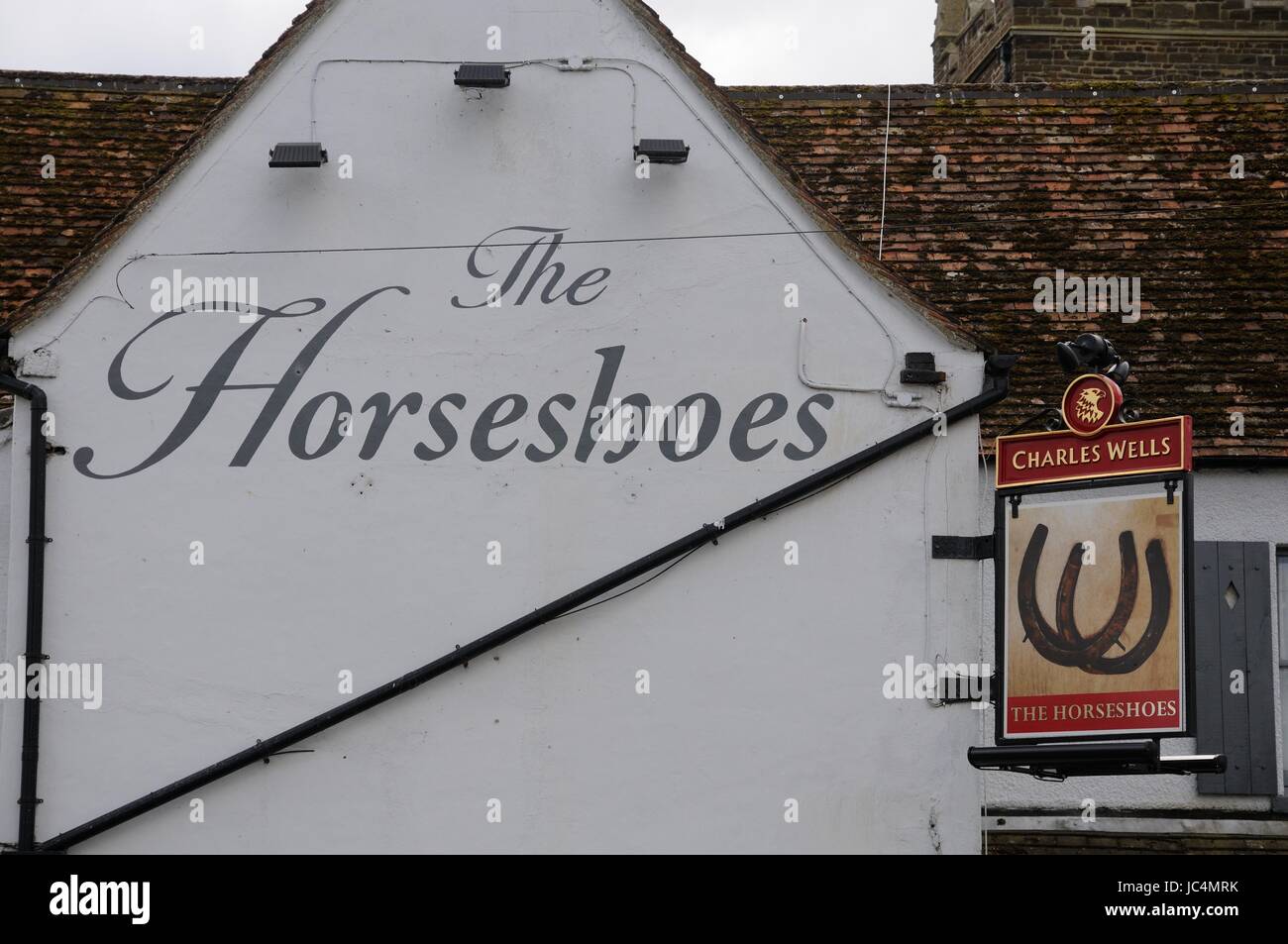 The Horseshoes Inn, Blunham, Bedfordshire, stands where the High Street