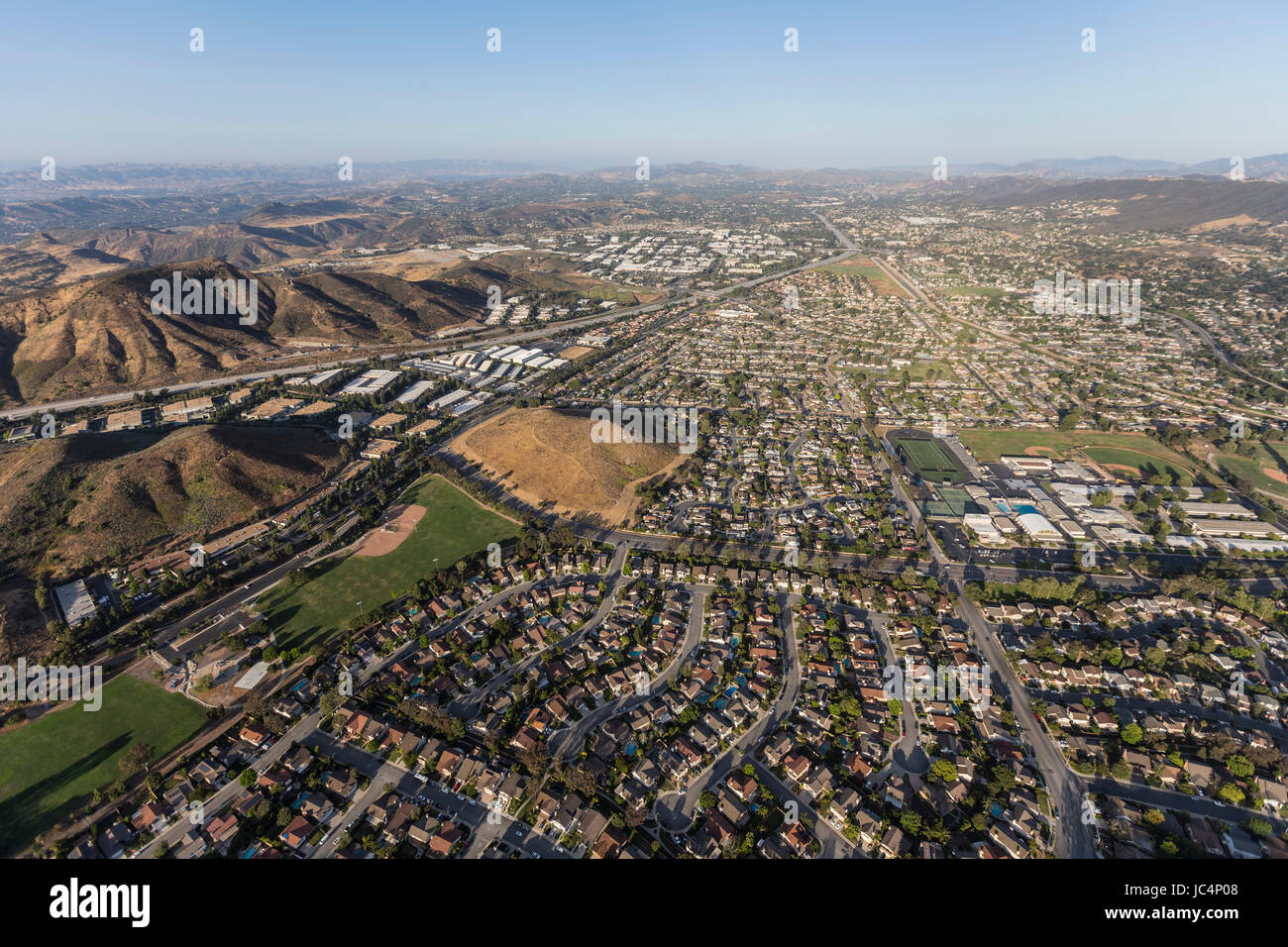 Aerial view of Thousand Oaks near Los Angeles, California Stock Photo