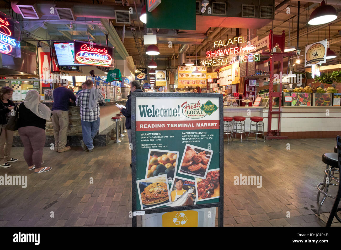 reading terminal market food court Philadelphia USA Stock Photo