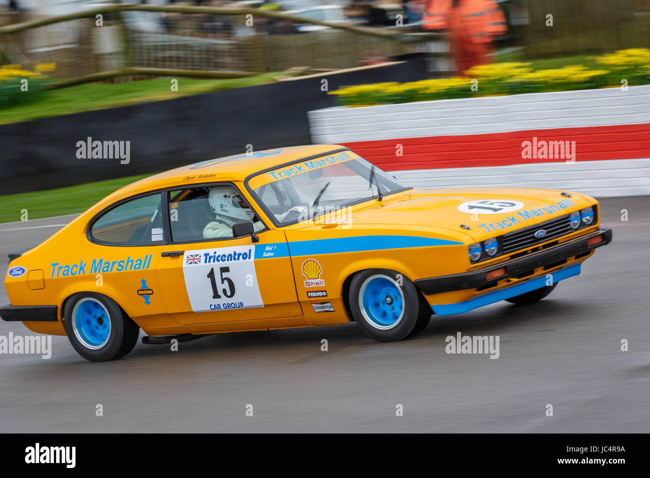 1981 Ford Capri MkIII 3.0S with driver Graham Scarborough at the 75th Members Meeting, Sussex, UK. Stock Photo
