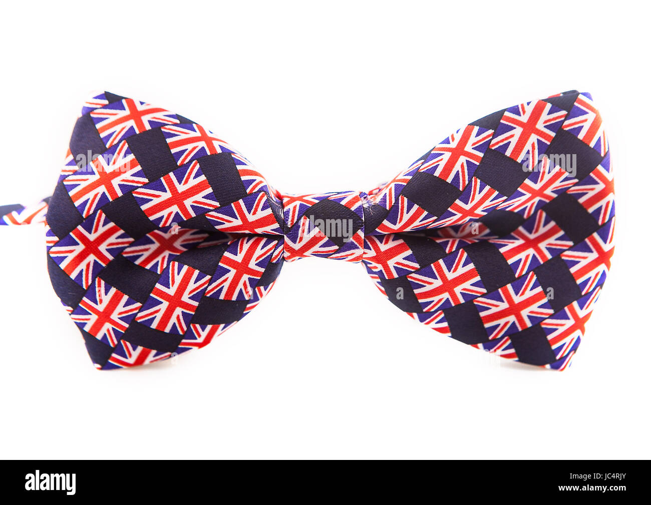 Uk flag on the bow tie isolated on white background Stock Photo