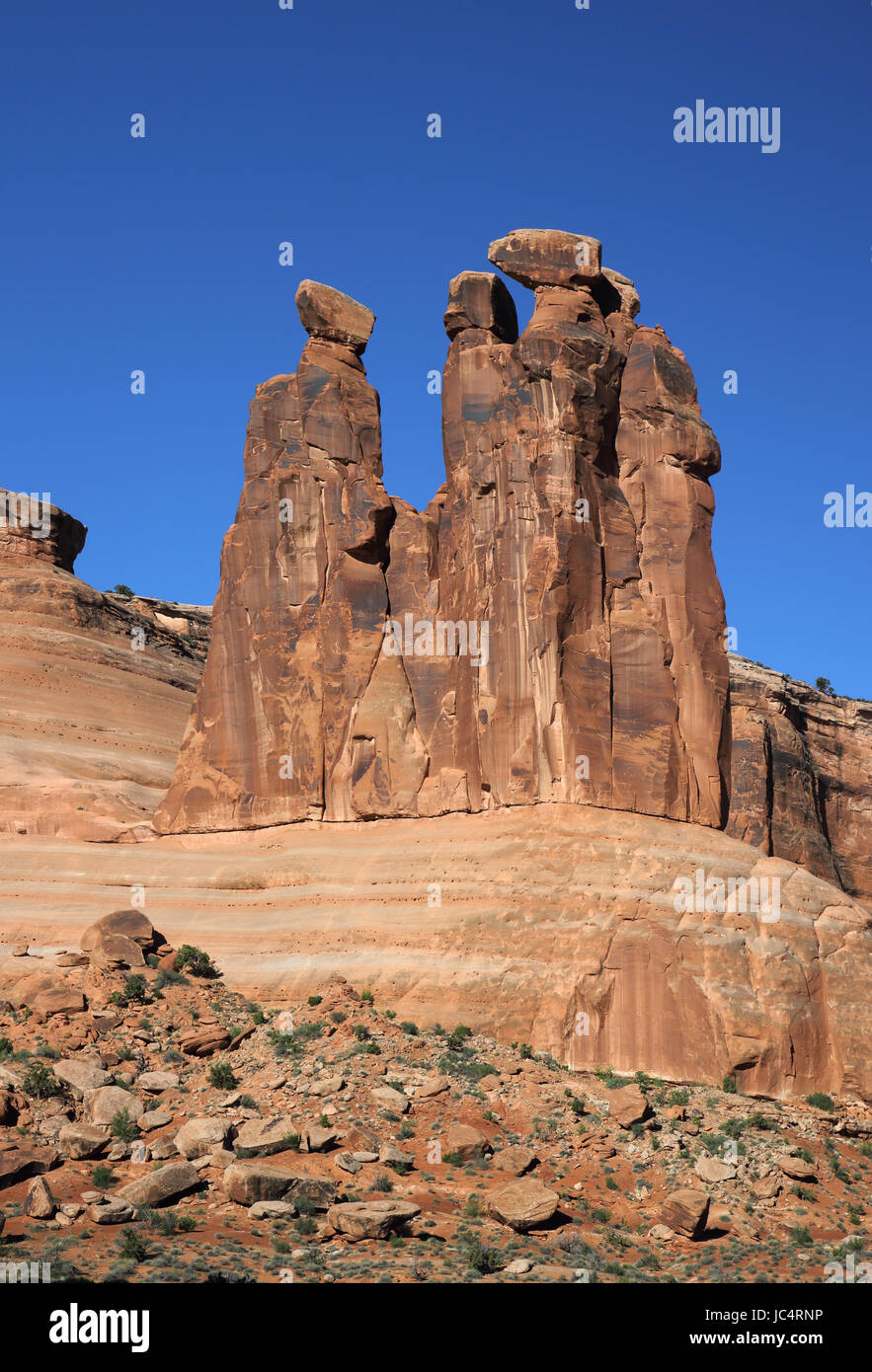 Arches national park the three hires stock photography and images Alamy