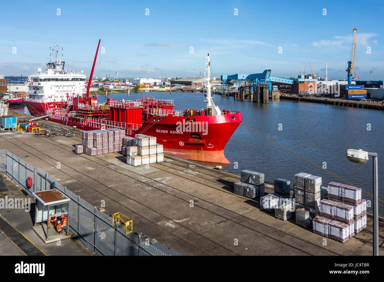 Oil tanker / Chemical tanker Silver Kenna docked in the port of Hull at