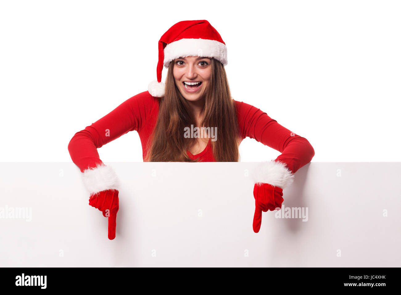 Shocked santa woman blank hi-res stock photography and images - Alamy