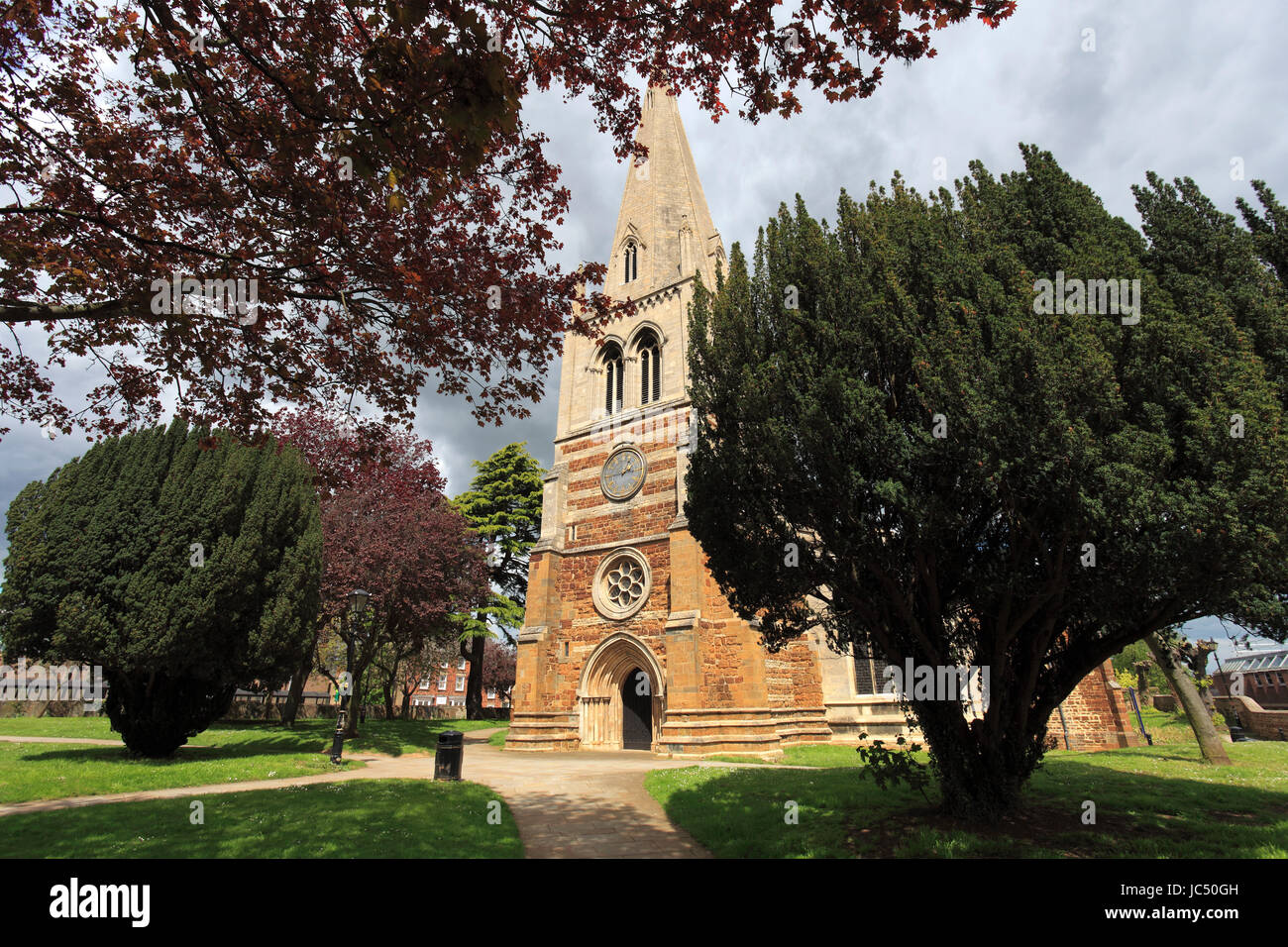 All Hallows parish church, Wellingborough town, Northamptonshire, England, UK Stock Photo
